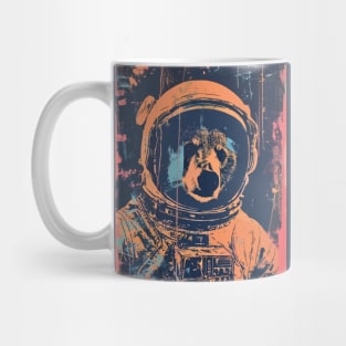 Vintage and vivid bear astronaut portrait Mug